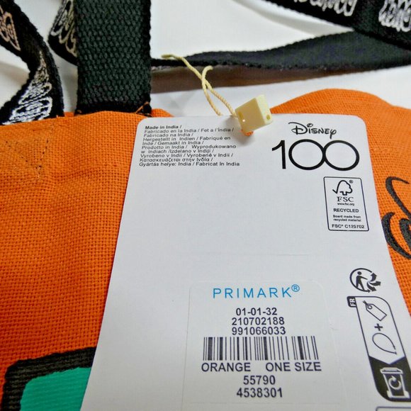 Disney Donald Duck Tote Bag Reusable Shopping Cotton Grocery 17x21x6 NWT - Picture 3 of 6